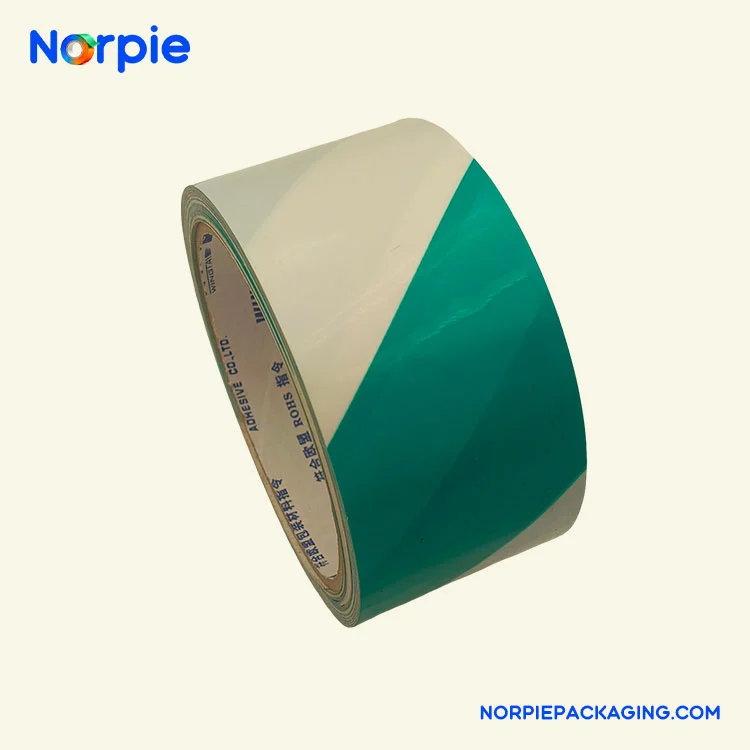 شريط تحذير باللونين الأخضر والأبيض